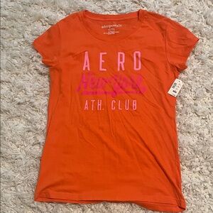 Aeropostale Kids Orange and Pink Athletic Tee